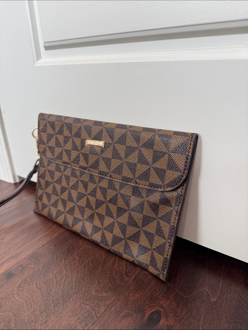 NEW Elim & Paul Wristlet Purse Travel Pouch Purse Insert Brown Vegan Leather - Picture 3 of 6